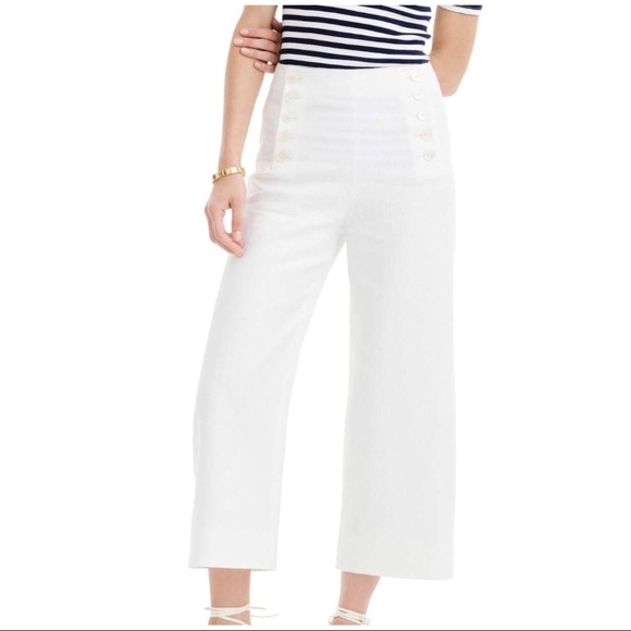 J. Crew Pants - NEW J. Crew Heavy Linen Sailor Crop Pants